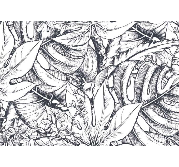 Leafy Botanical Illustration wall mural nature - TenStickers