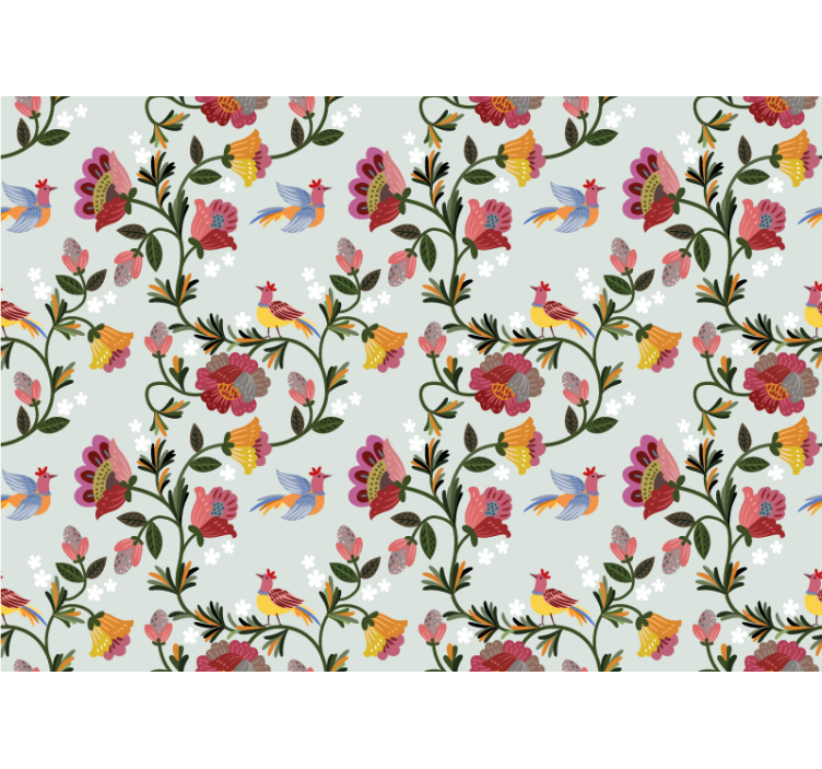 Colorful Floral Pattern flower wall mural - TenStickers