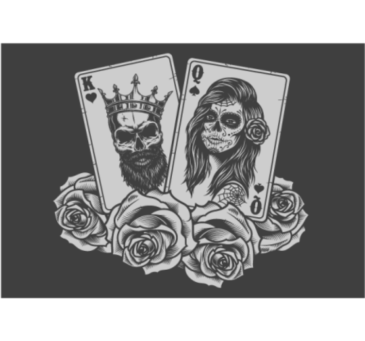 Skull Playing Cards art wall mural - TenStickers
