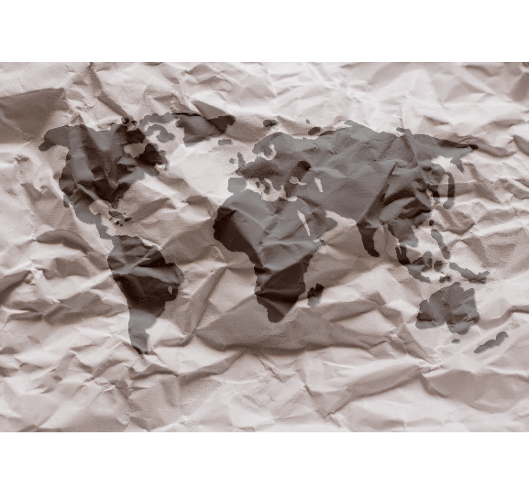Global Geographic Contour world map wallpaper - TenStickers