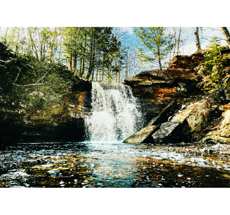Wall mural waterfall tranquil waterfall scene - TenStickers