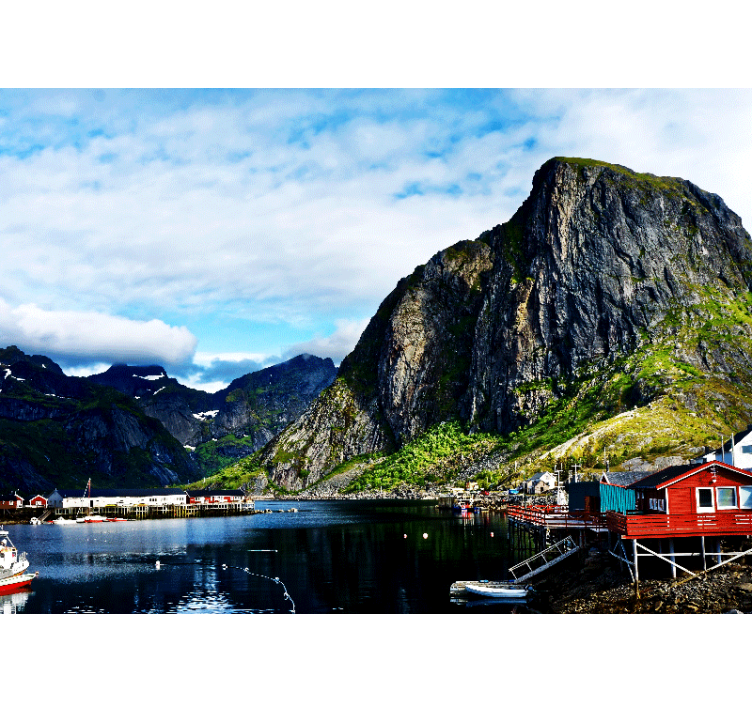 Norway winter lofoten Mountain wall mural - TenStickers