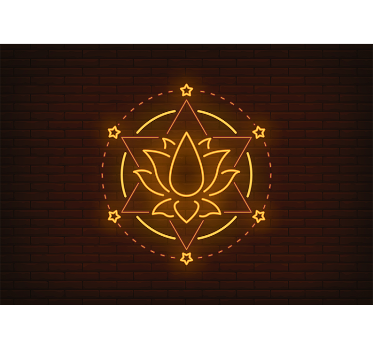 Lotus Star Outline mandala wall mural - TenStickers