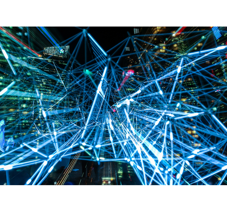 Digital Network Inspired abstract wall mural - TenStickers