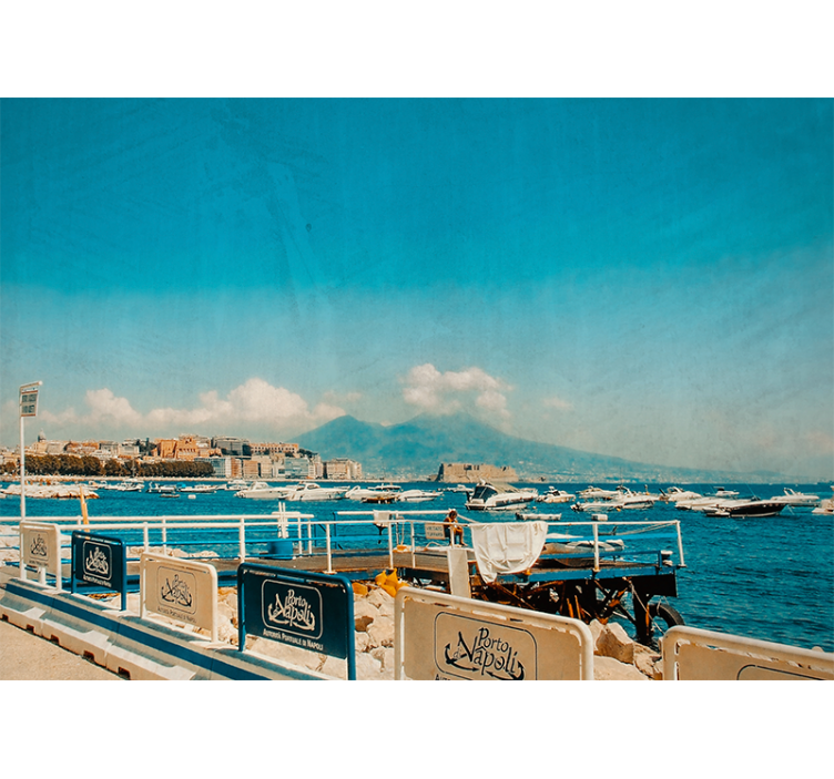 Vesuvius and sea Naples under the sea mural - TenStickers