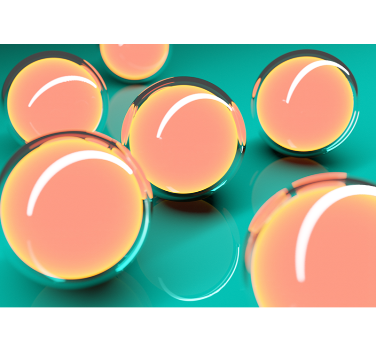 Floating Transparent Spheres abstract wall mural - TenStickers