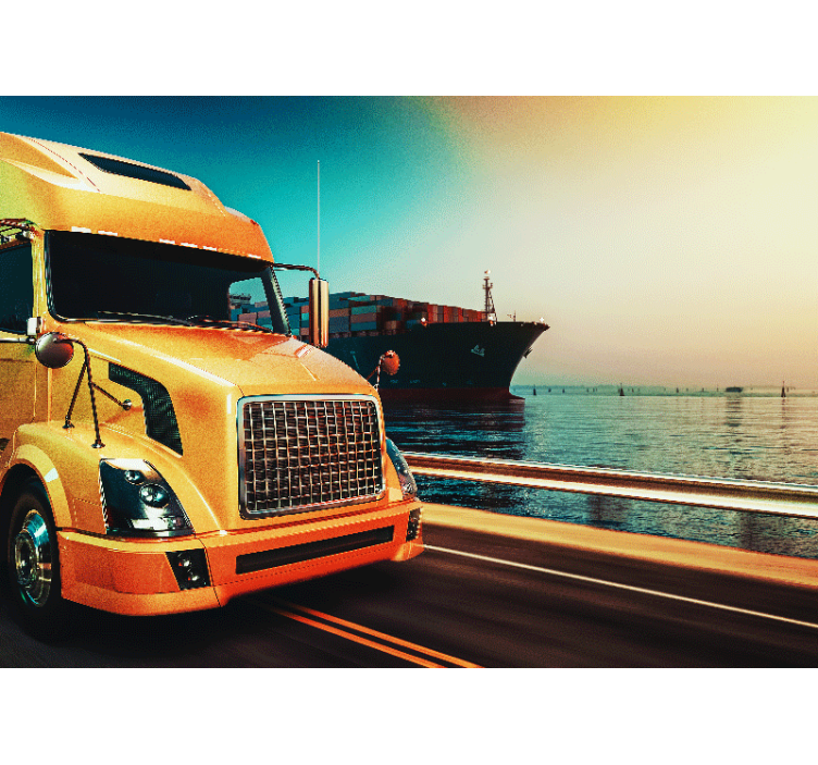 Yellow Freight Truck wall mural vehicle - TenStickers
