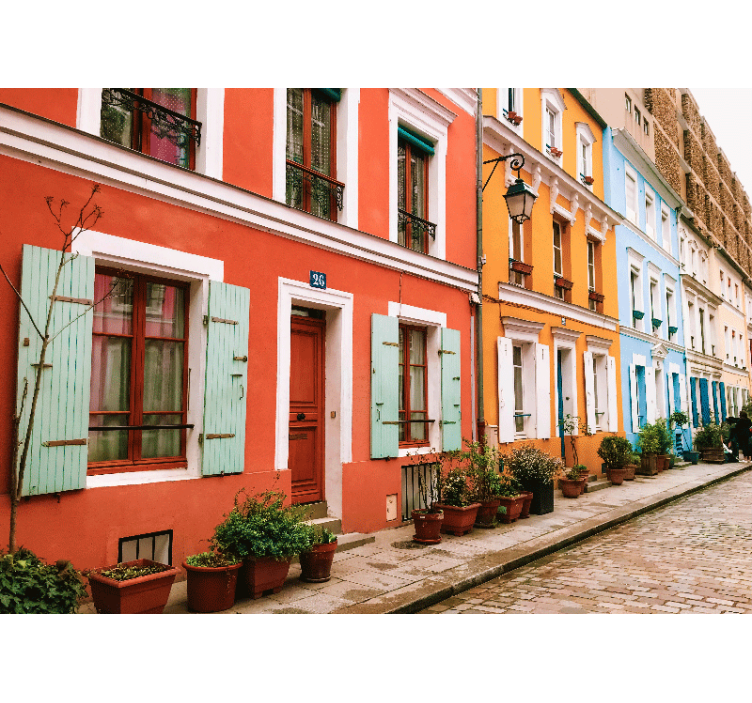 Colorful Parisian Facades city wall mural - TenStickers