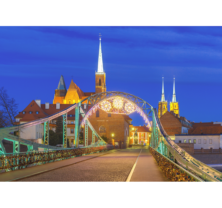 Historic Bridge View city wall mural - TenStickers