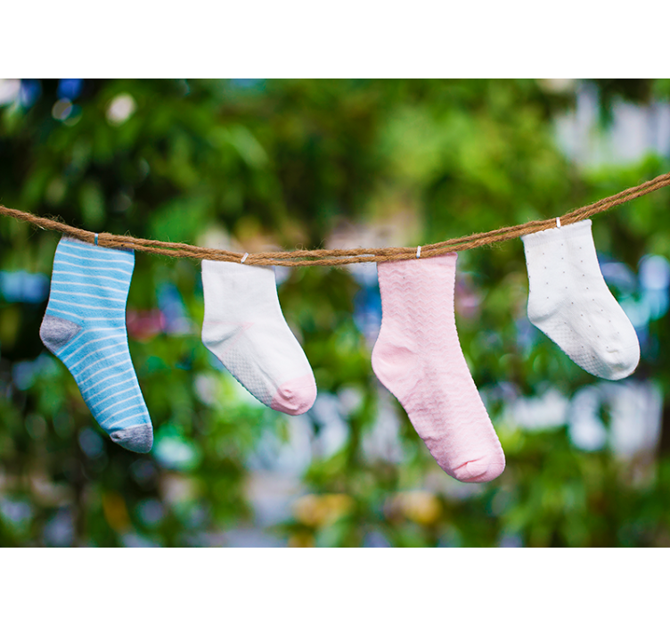 Hanging Colorful Socks wall mural vintage - TenStickers