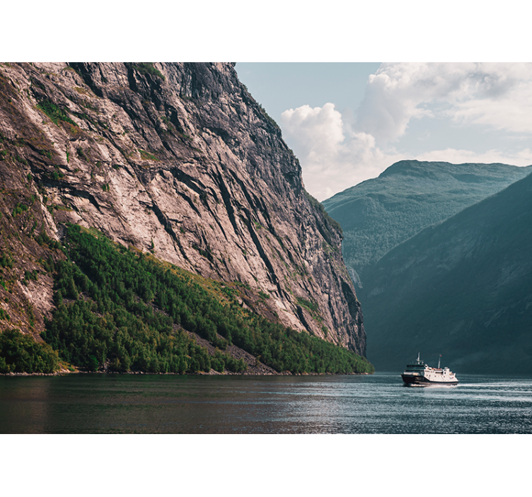 Landscape wall mural majestic fjord scene - TenStickers