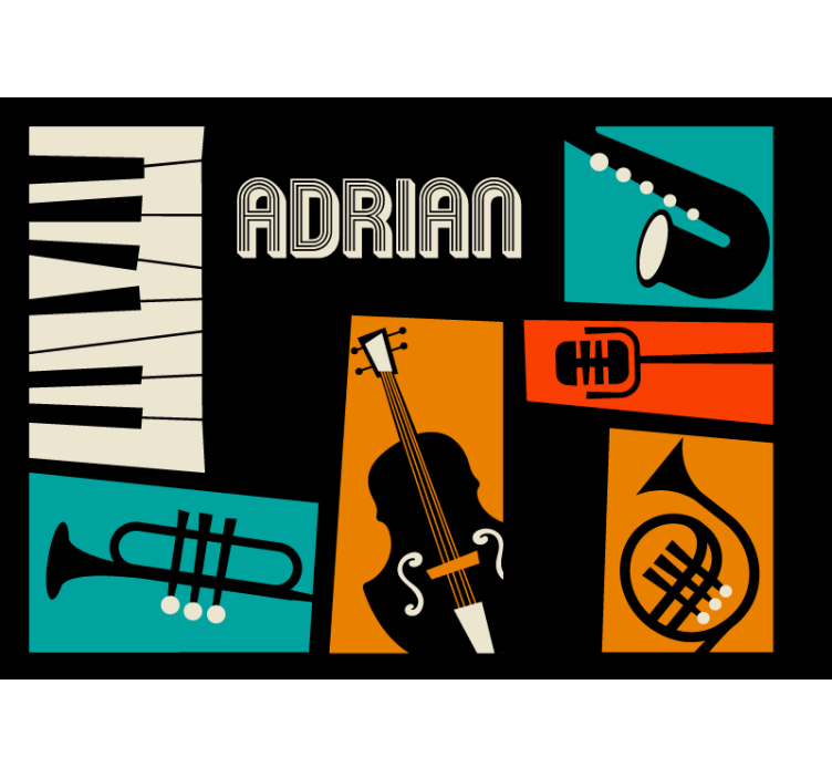 Music instruments music notes wall mural - TenStickers