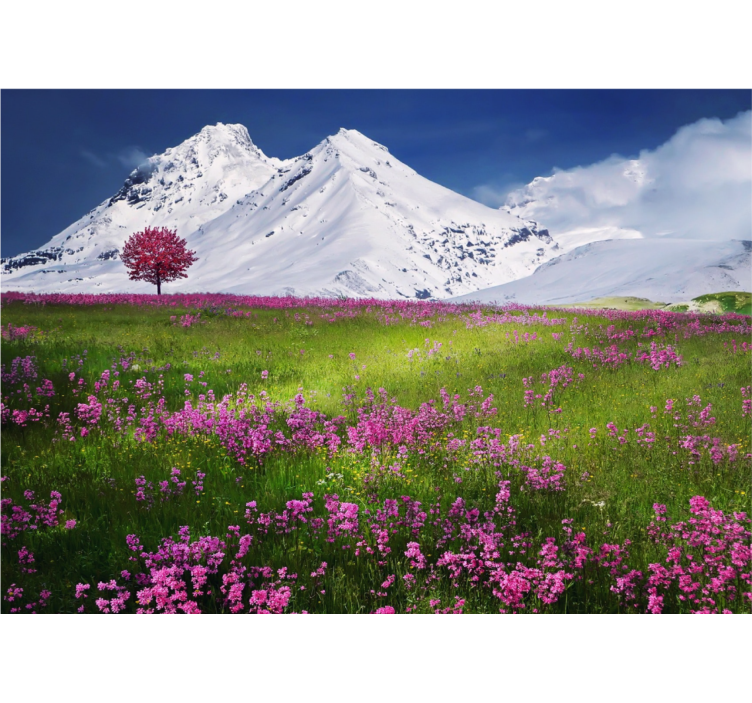 Norwegian bed of flowers nature wall mural - TenStickers
