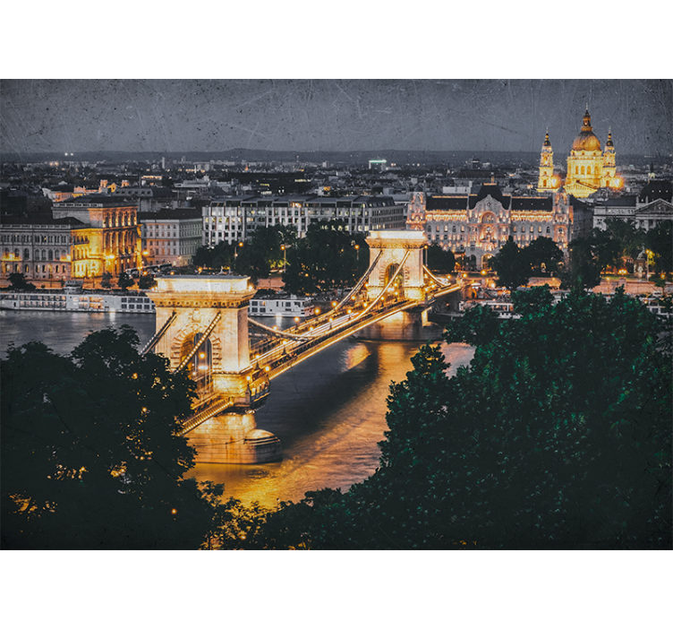 Beautiful view of chain bridge wall mural - TenStickers