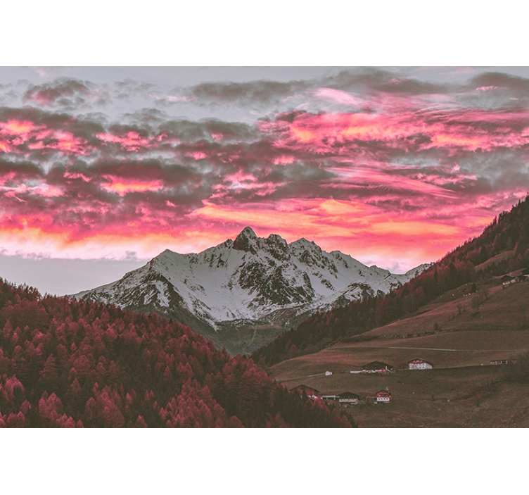 Wall mural mountain beautiful sunset - TenStickers