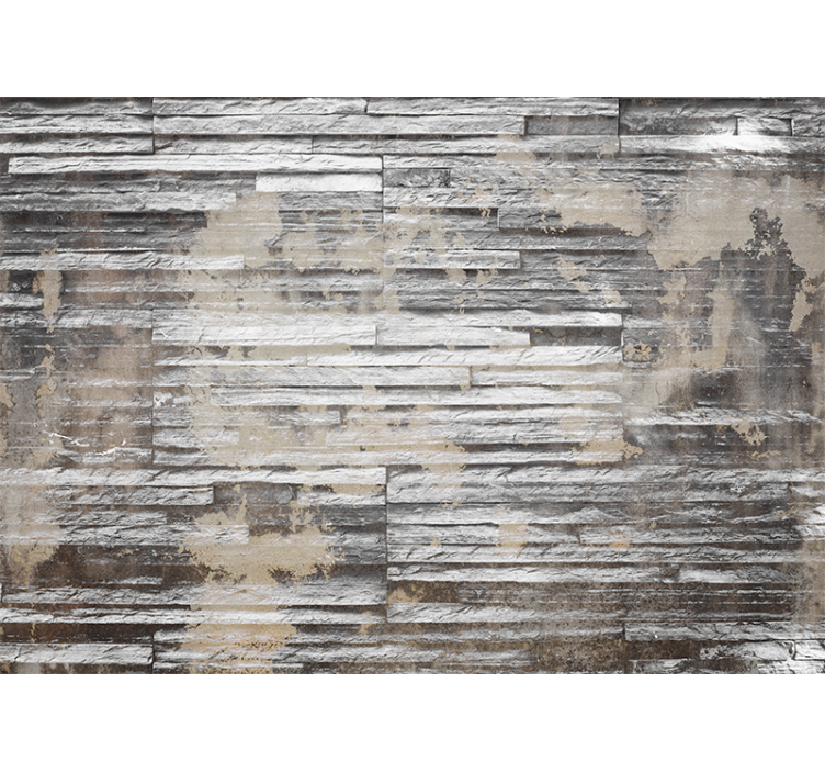 Textured Gray Layers mural stone wall - TenStickers