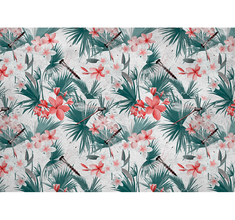 Flower wall mural tropical floral design - TenStickers