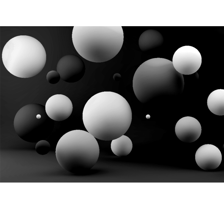 White sphere black background 3D Wall Mural - TenStickers
