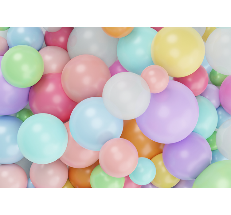 Texture wall mural colorful balloon bubbles - TenStickers
