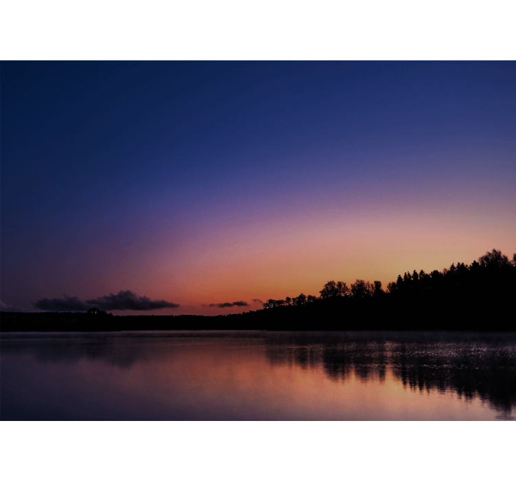 Landscape wall mural serene lakeside sunset - TenStickers