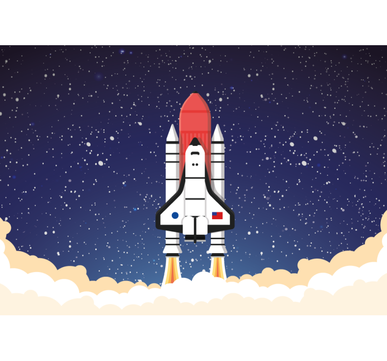 Space wall mural rocket launch journey - TenStickers