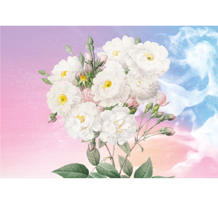 Flower wall mural white floral arrangement - TenStickers