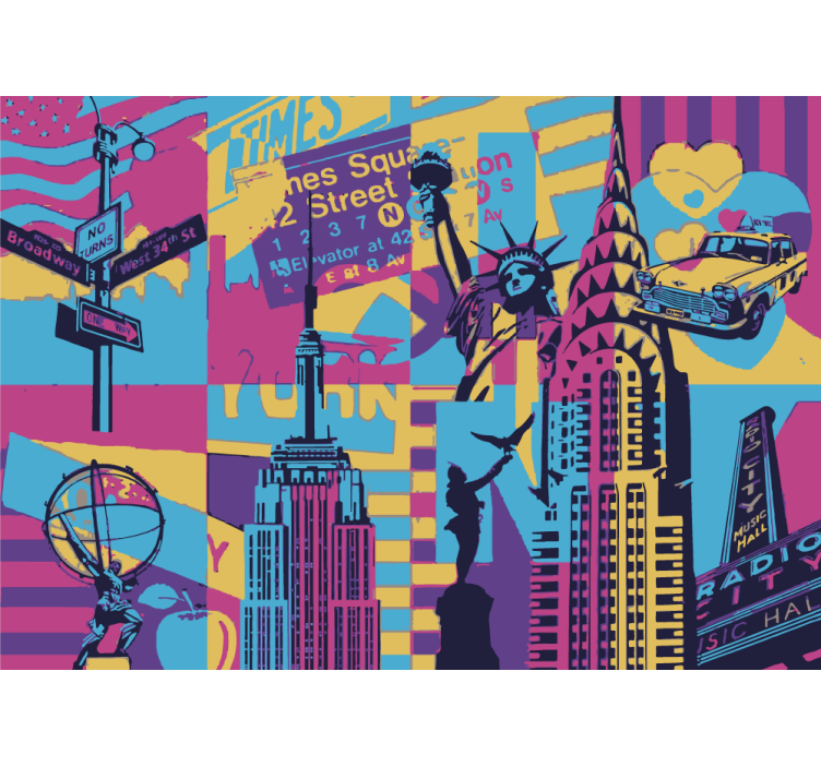 New york cityscape city wall mural - TenStickers
