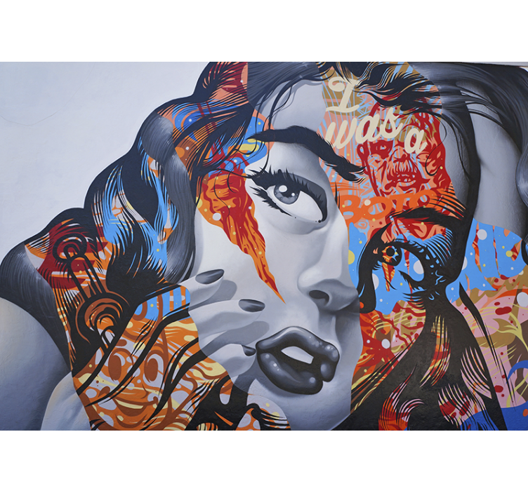 Graffiti wall mural dynamic urban portrait - TenStickers
