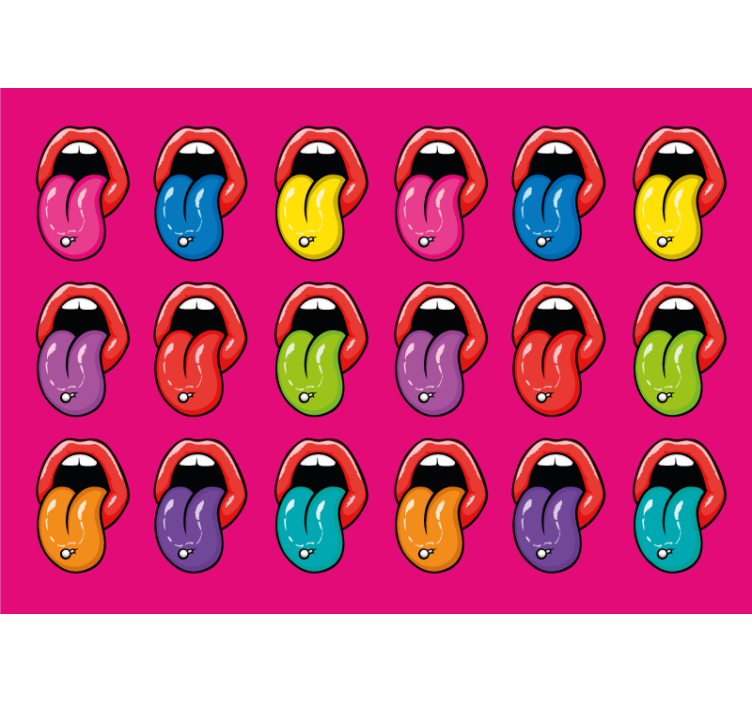 Pop art multicolor lips Urban Art Wall Mural - TenStickers