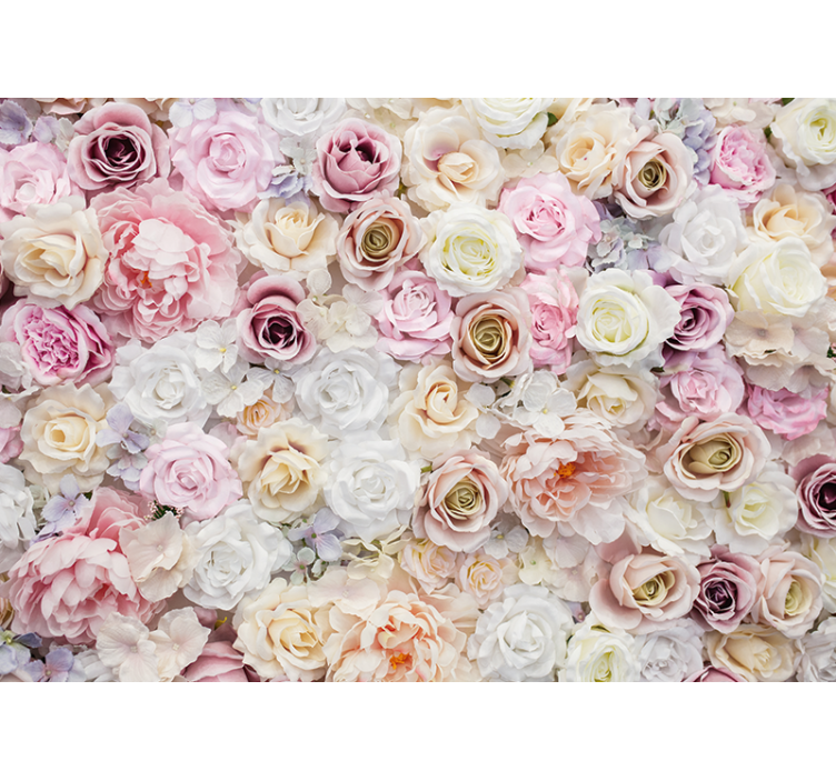 Assorted color rose living room wall mural - TenStickers