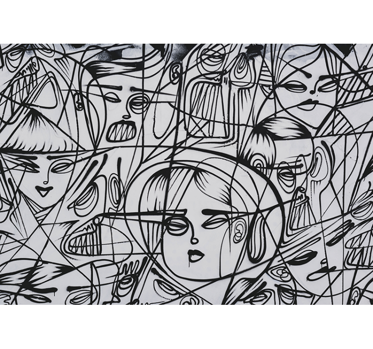 Graffiti wall mural abstract expression faces - TenStickers