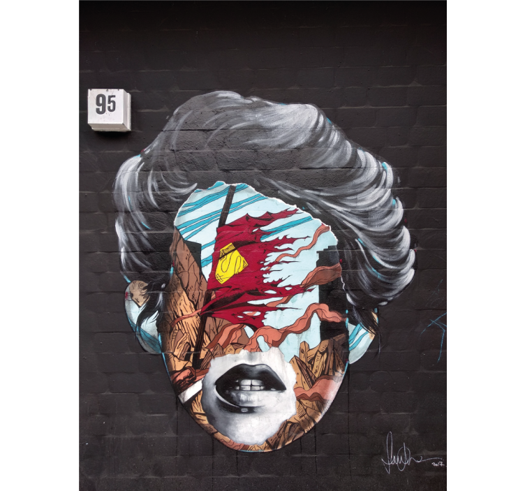 Graffiti wall mural fragmented human profile - TenStickers