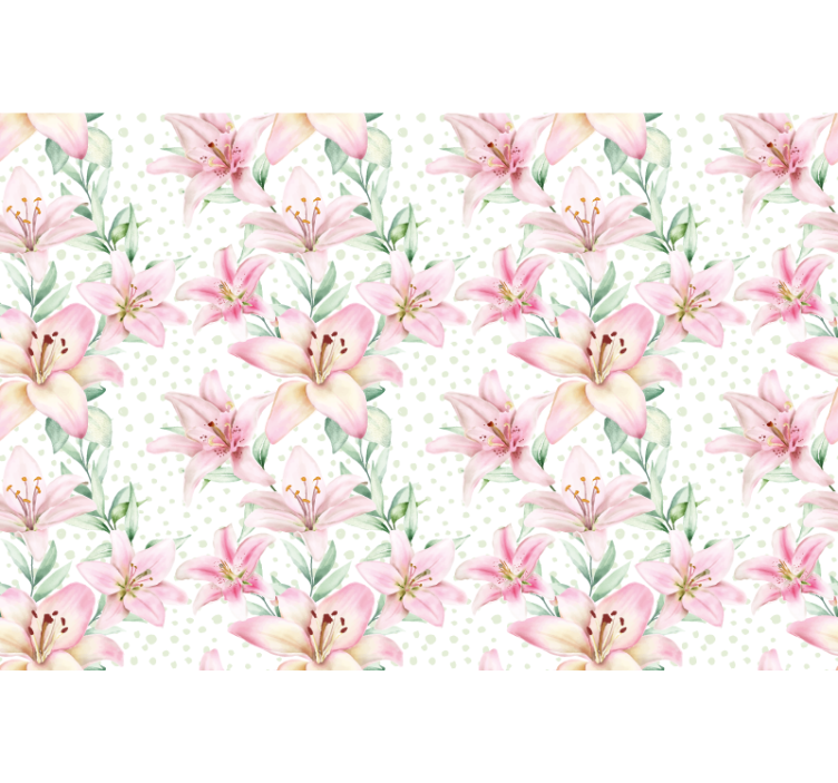 Poppy wall mural delicate lily flower design - TenStickers