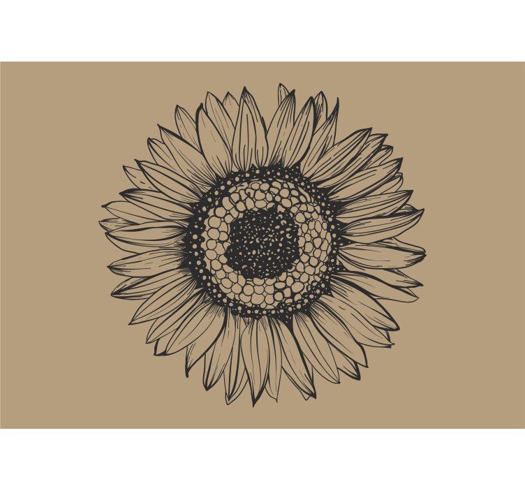 Beige sunflower wall mural - TenStickers