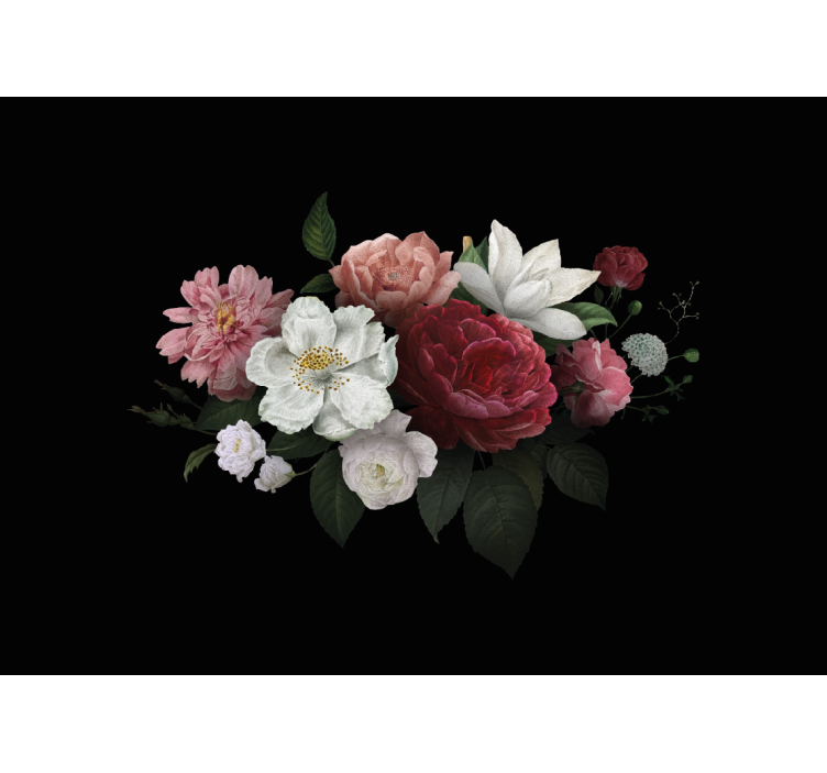 Flower wall mural blooming floral design - TenStickers
