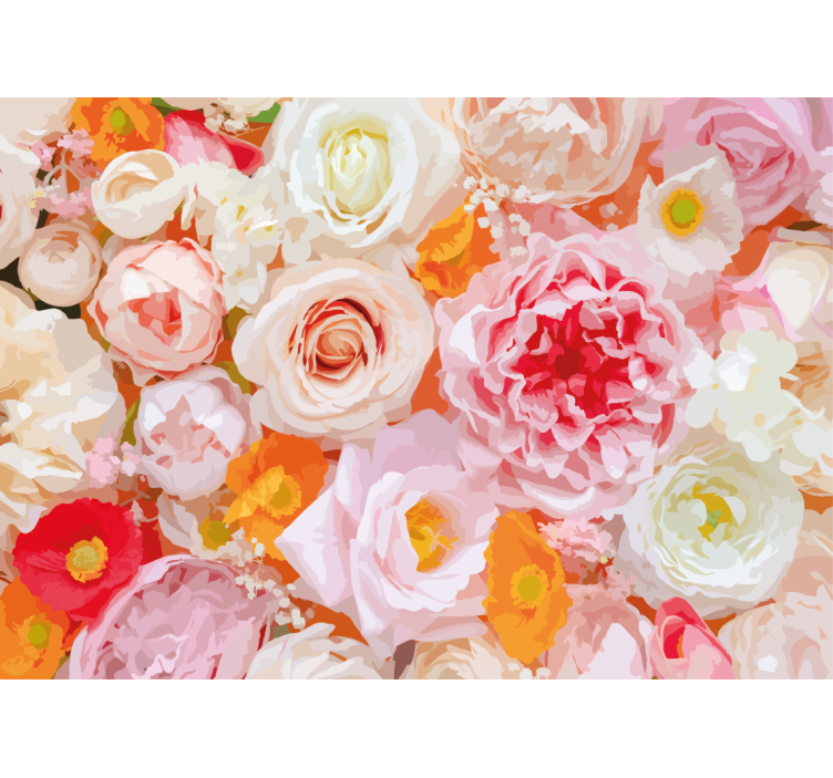 Flower wall mural delicate floral arrangement - TenStickers