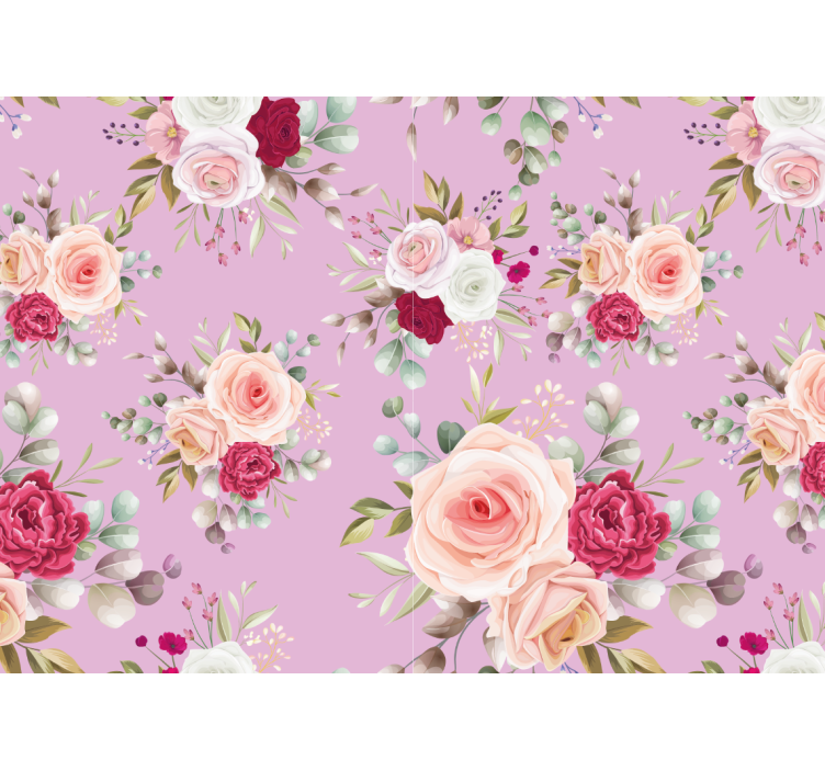 Flower wall mural floral bouquet design - TenStickers