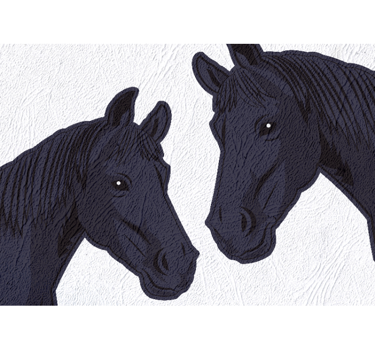 Animals wall mural elegant horse profiles - TenStickers