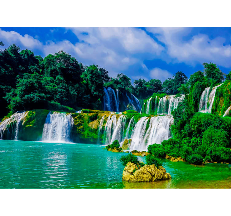 Green Oasis  Waterfall Wall Mural - TenStickers