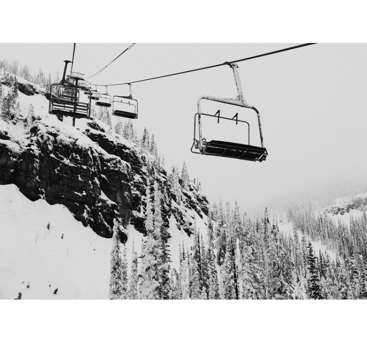 Wall mural mountain ski lift adventure - TenStickers