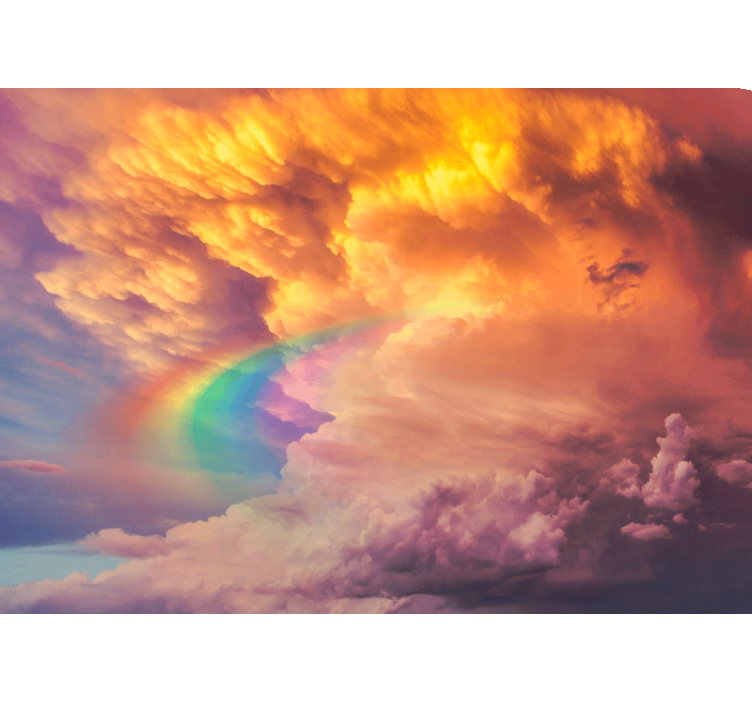 Sky wall mural majestic cloudscape rainbow - TenStickers