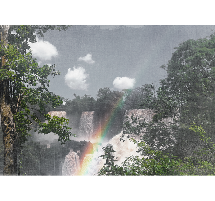 Wall mural waterfall rainforest waterfall scene - TenStickers