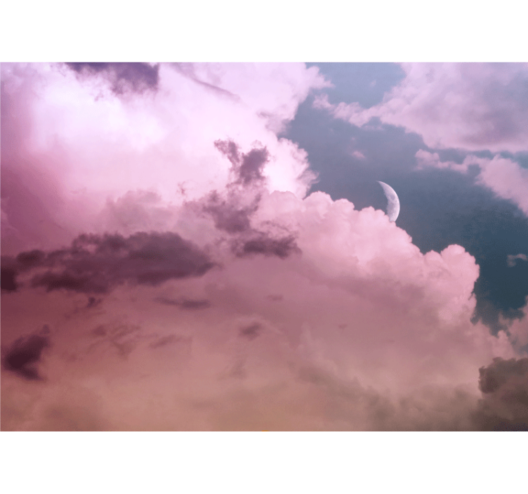 Sky wall mural cloudy moonlit sky - TenStickers