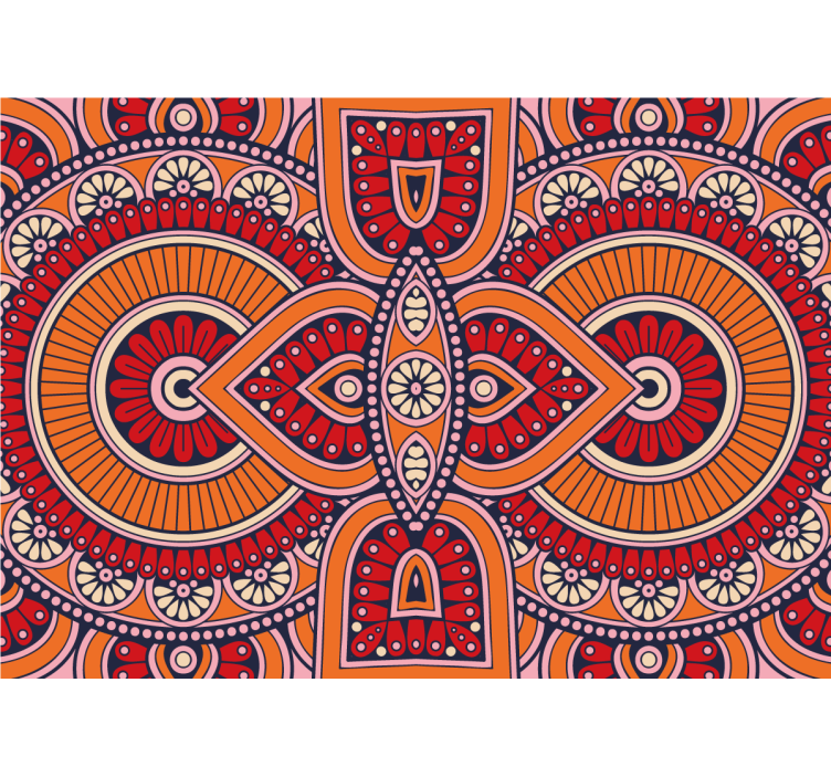 Mandala wall mural with intricate circular designs - TenStickers