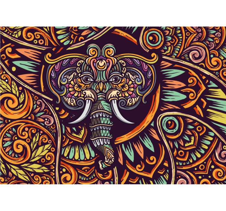 Animals wall mural decorative elephant design - TenStickers