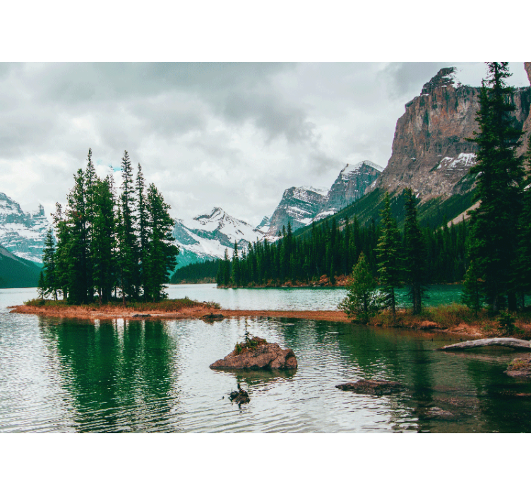 Landscape wall mural tranquil alpine lake - TenStickers