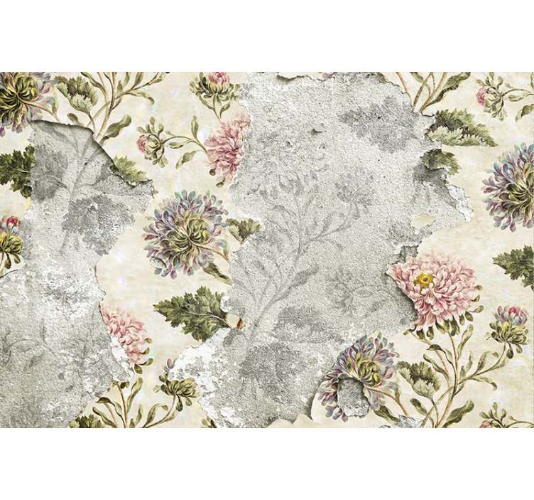 Flower wall mural vintage floral design - TenStickers
