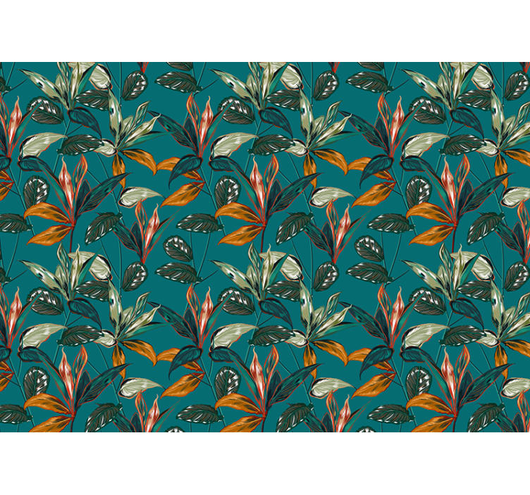 Flower wall mural exotic leaf arrangement - TenStickers