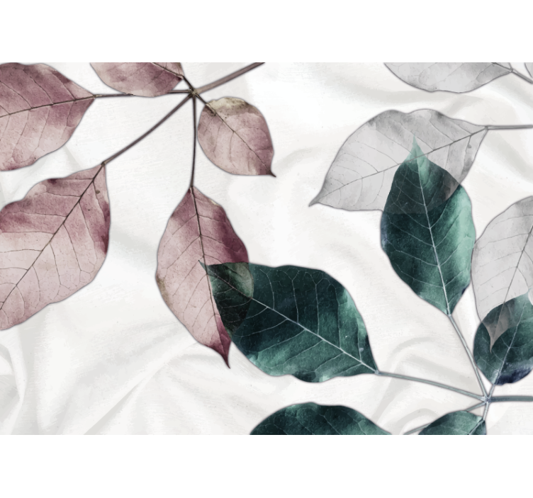 Flower wall mural with delicate leaf designs - TenStickers