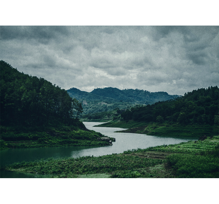 Landscape wall mural serene waterway scene - TenStickers